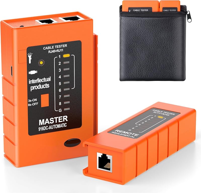 Preciva Network Cable Tester Ethernet RJ45 RJ11 Cat5/Cat6 Test Tool USB/Battery