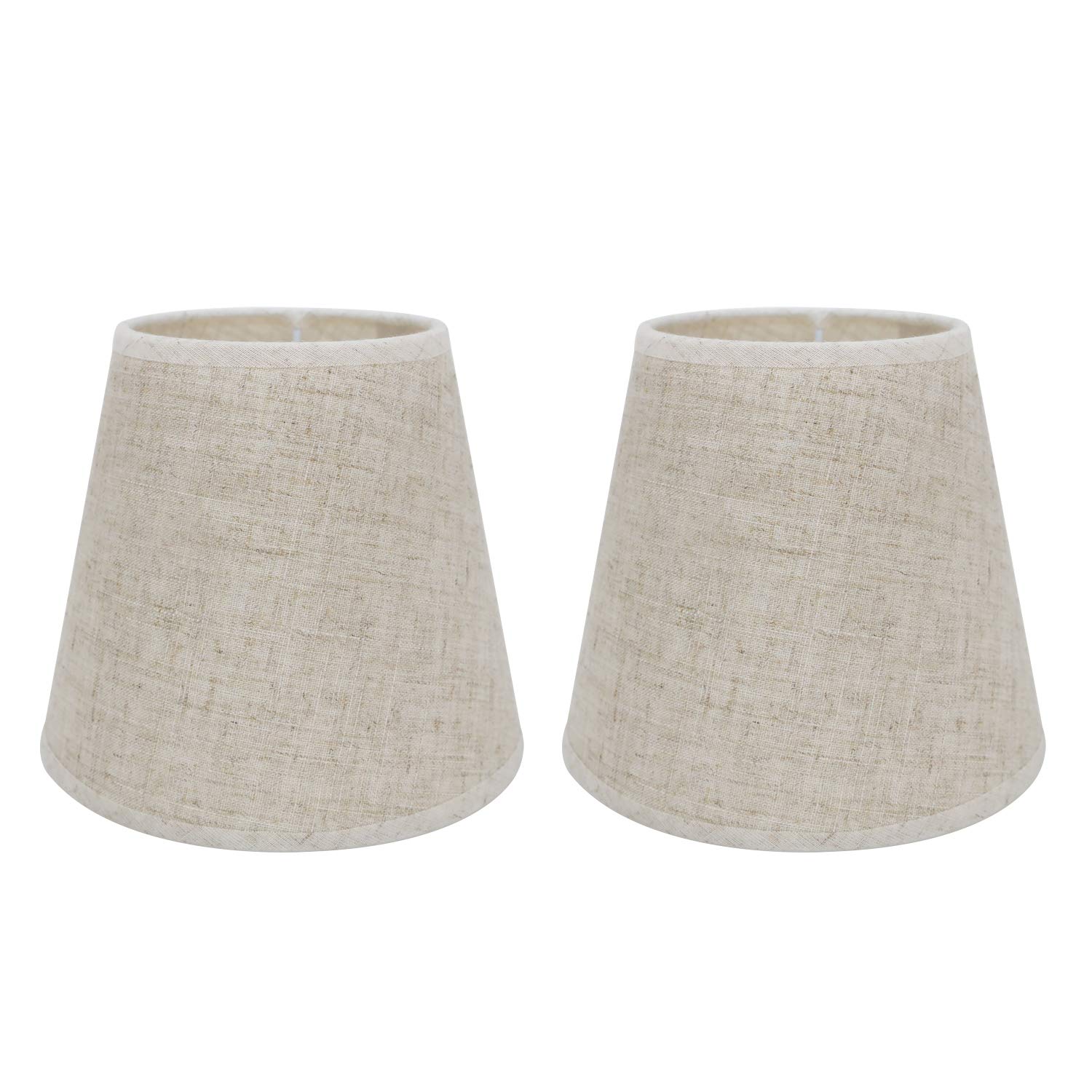 Eastlion 2 Pack Lampshade E14/E27 Light for Table lamp Wall lamp Crystal Chandeliers Lamp Shades,Top 3.9 x Height 5.5 x Bottom 6.2inches Linen