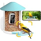 NETVUE by Birdfy Smart Bird Feeder with Camera – AI Identifies Birds Species 2MP Night Vision & App Alerts, 2.4Ghz Wi-Fi Connect IP65 Weatherproof Bird Camera-Gift for Backyard BirdWatchers, Blue