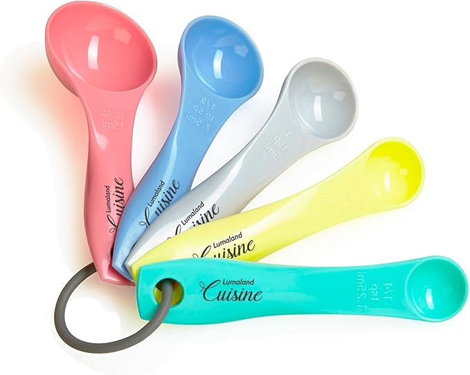 Lumaland Lot de 5 cuillères à mesurer, différentes Tailles et Couleurs pour Le portionnement de