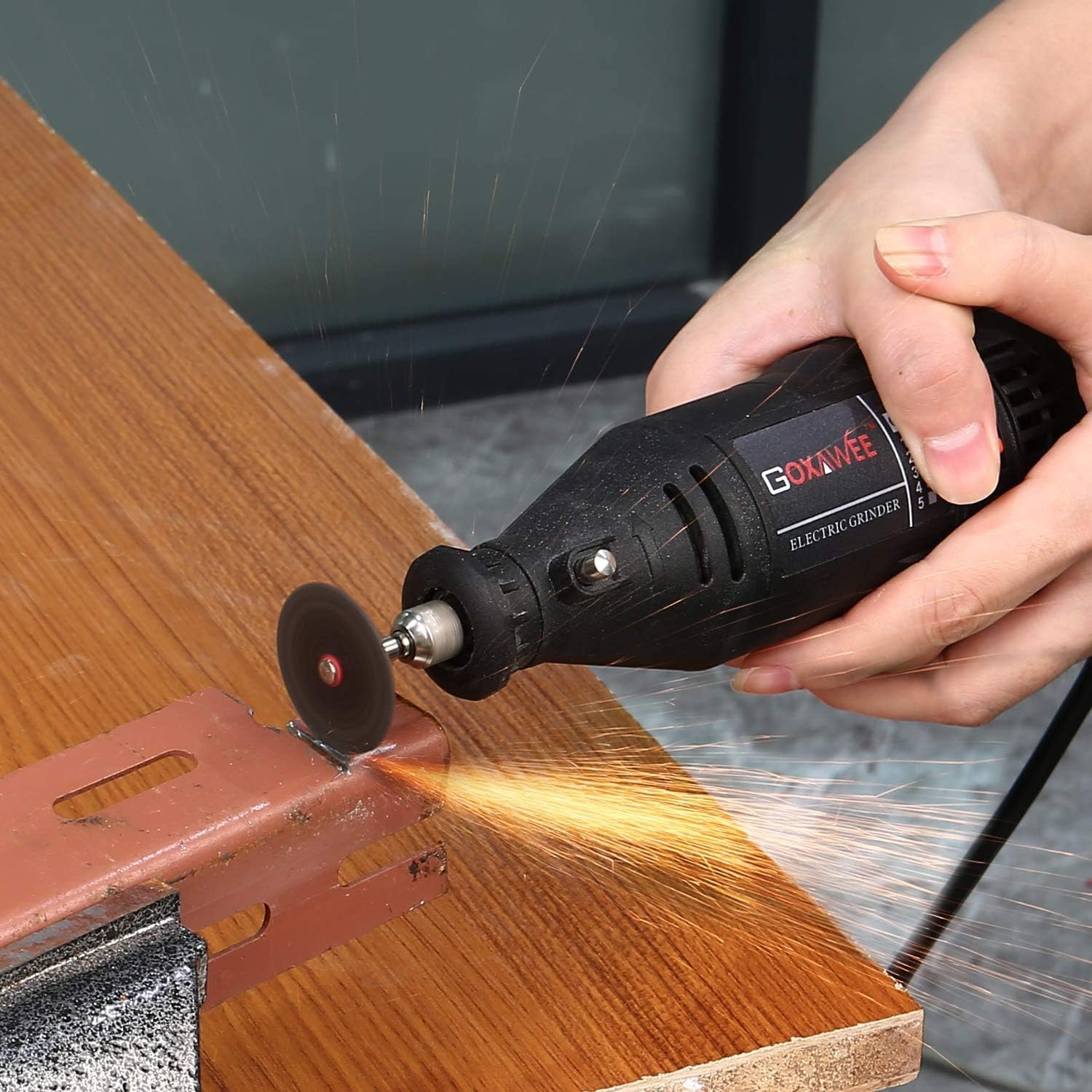 GOXAWEE Rotary Tool Kit with MultiPro Keyless Chuck and Flex Shaft - 140pcs Accessories Variable Speed Electric Drill Set for Crafting Projects and DIY Creations - - 