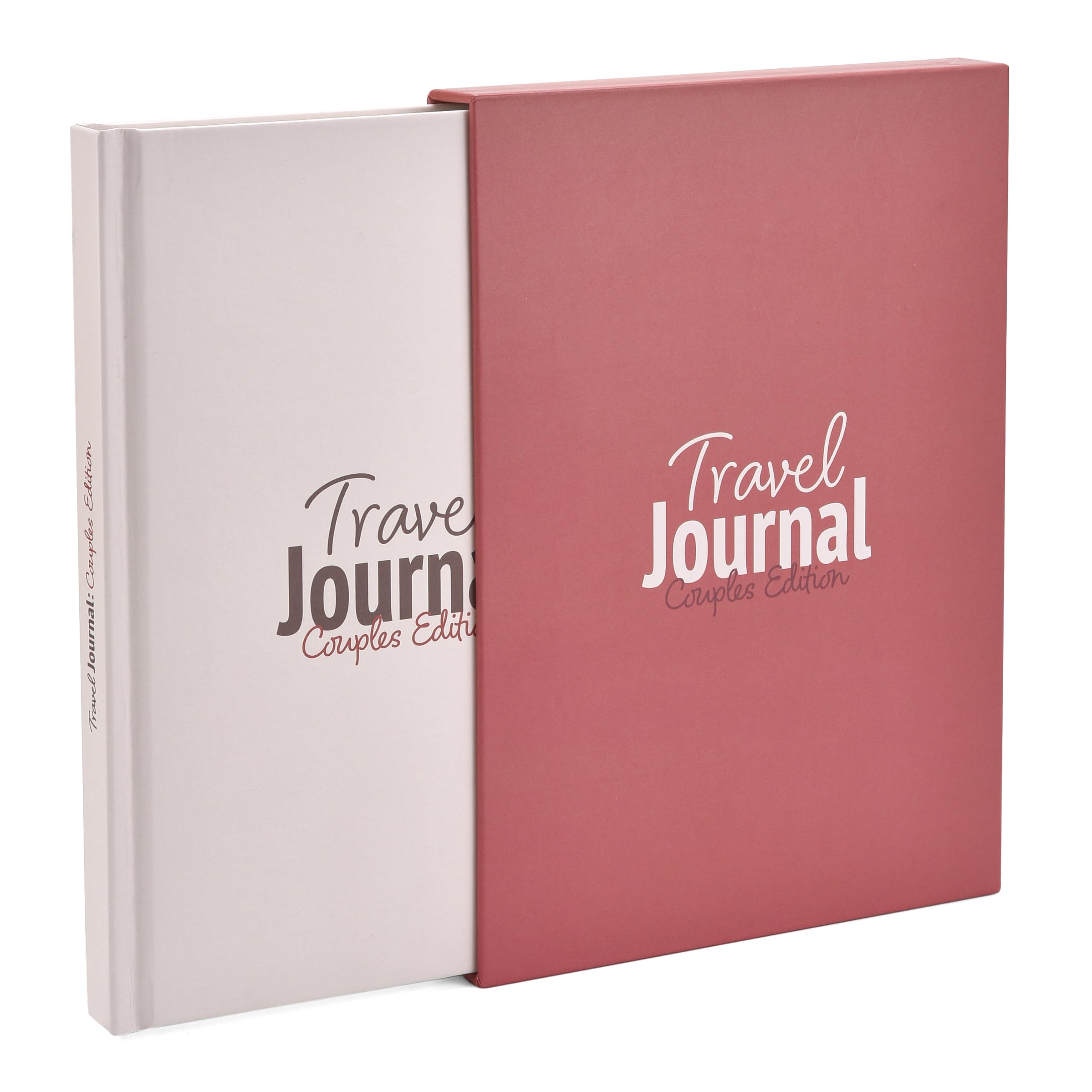gateway22 Travel Journal Couples Edition - Travel Memory Book, Trip Diary, Photo Album - 136pgs, 15 Trips. Includes Photo Corner Stickers. In Gift Sleeve. Travel Gift for Women and Men - A5 Red — image 1