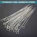 TakFree 30cm Stainless Steel Kebab Skewers 20pc Reusable 12in Grill Sticks view 4