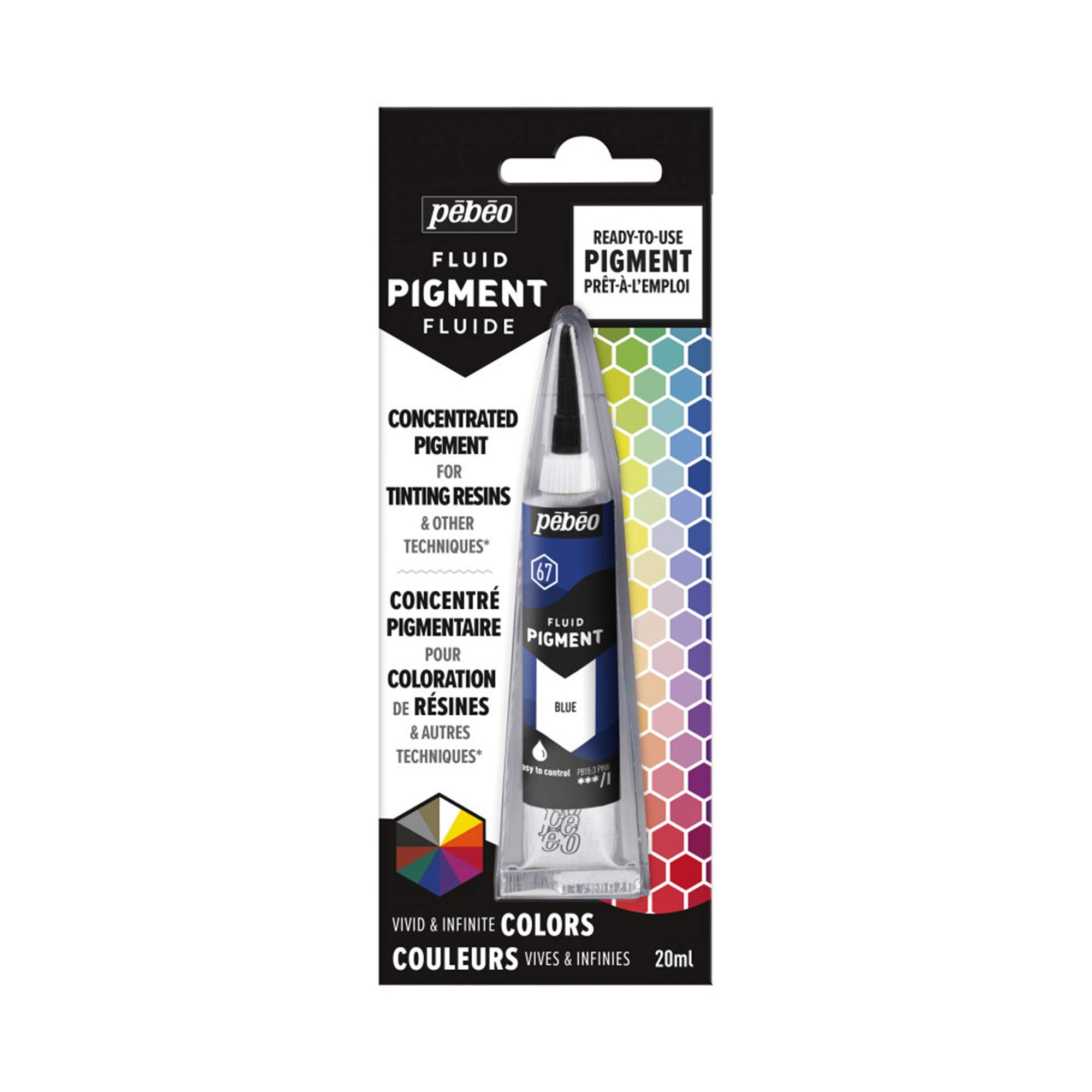 Pebeo Fluid Liquid Pigment Concentrate Resin-Mixable Colours-Opaque or Transparent Effect-Natural Origin-Blue-20 ml, Blue — image 1