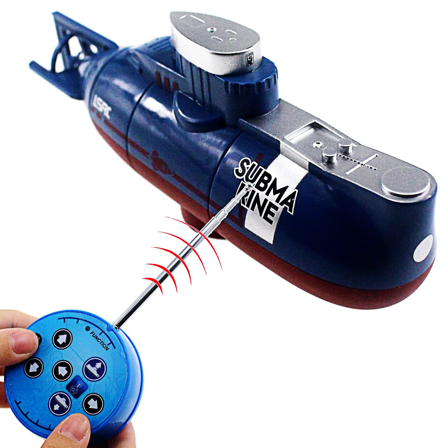 Escomdp RC Submarine Toy Radio Remote Control Boat Ship Electric Dive Fish Tank Water Tub Kids Birthday Gift (Blue)