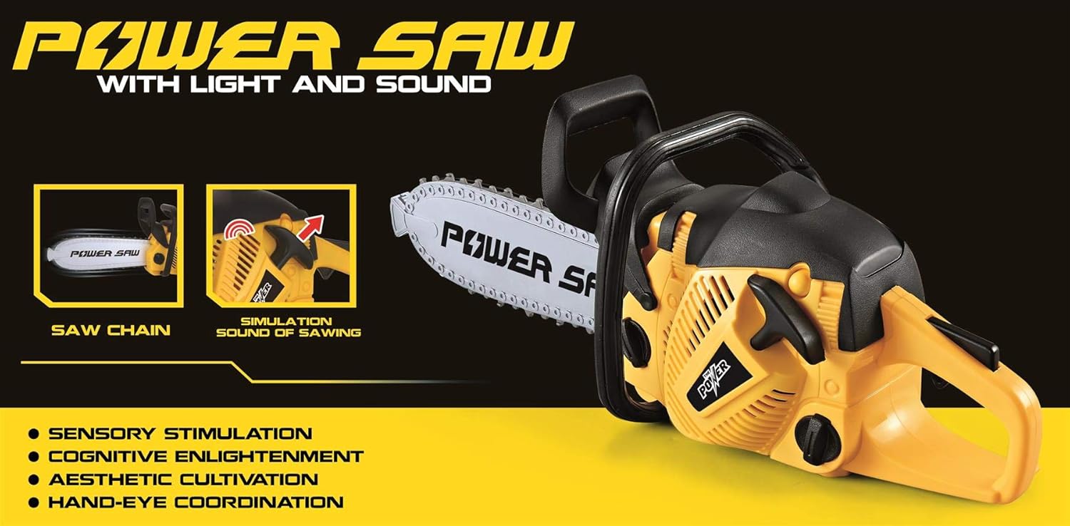Toy Chainsaw for Kids, Electric Rotating Chainsaw with Realistic Sounds Pretend Play