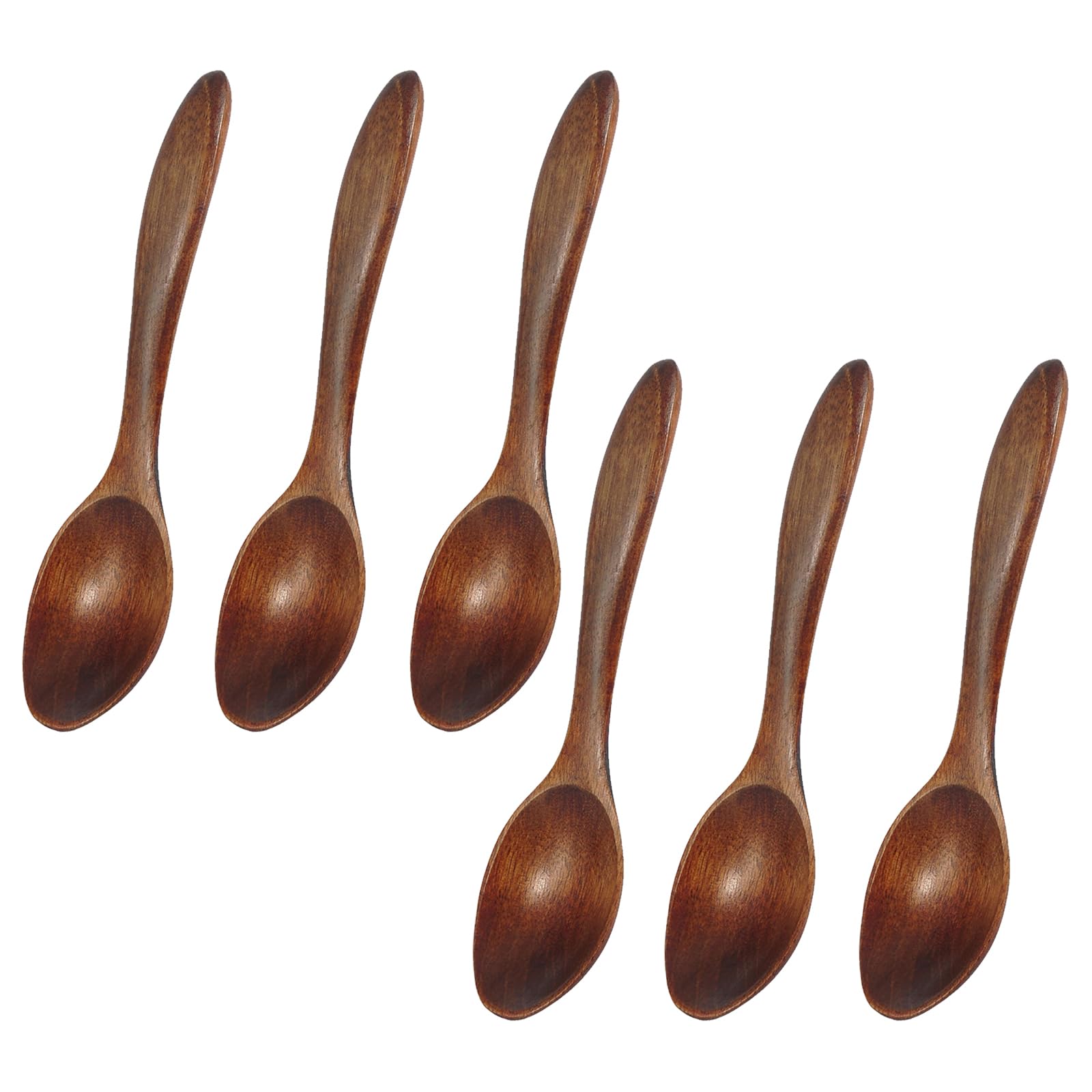 Wooden Teaspoon, Small Wooden Honey Spoon 5.5" Kids Spoons Natural Wooden Spoon Hot Drinks Spoon Coffee Spoon for Home Kitchen Restaurant (6 Pcs)