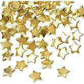URROMA 100 Pcs Gold Acrylic Star Buttons, Retro Vintage Acrylic Buttons Five-Pointed Star Buttons Sew on Buttons Embellishments for DIY Crafts,15mm