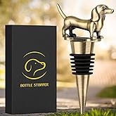 LKKCHER Dachshund Wine Stopper, Wine Gifts for Men Dad Women Sausage Dog Lovers, Bottle Stoppers for Wine Champagne, Birthday Gifts, Father Day Gifts, Christmas Gifts, Bronze