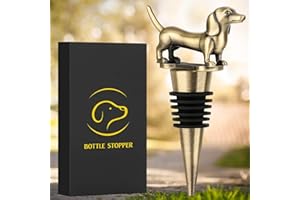 LKKCHER Dachshund Wine Stopper, Wine Gifts for Men Dad Women Sausage Dog Lovers, Bottle Stoppers for Wine Champagne, Birthday