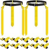 Hungdao 10/12 Players Flag Football Belts and Flags Adjustable Football Belts for Kids Teens Adults Team Training Sport Event