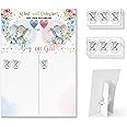 Baby Gender Reveal Board with Stand, 60 Elephant BOY and Girl Stickers for Party Guests，He or She, Cast Your Vote Guess Game, Gender Reveal Party Centerpiece Decorations