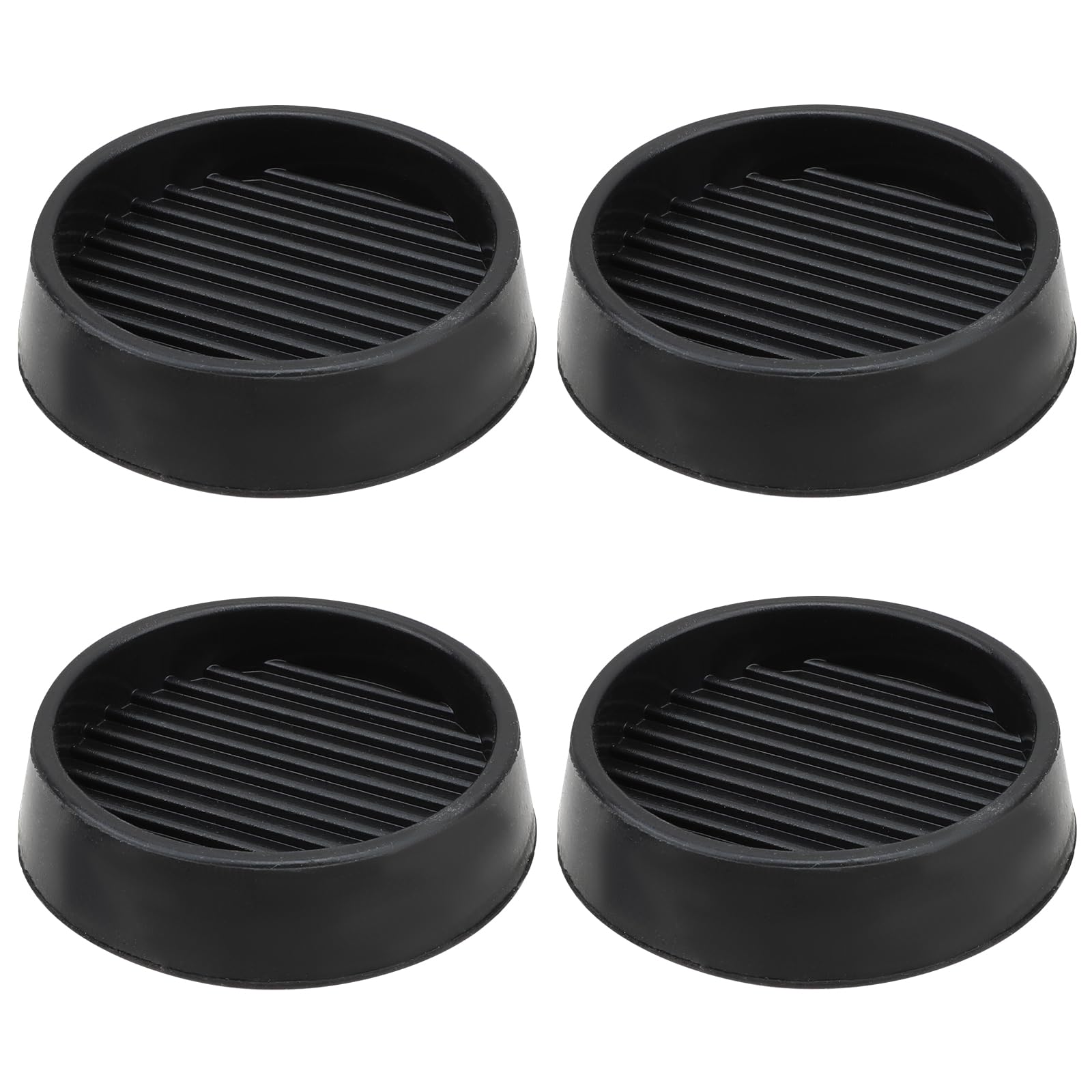 4 Pcs Furniture Caster Cups 2x2" Round Rubber Furniture Pads, Non Slip Gripper Furniture Feet Anti Skid Furniture Coasters Bed Stopper Floor Legs Protectors Table Chair Stoppers(Black)