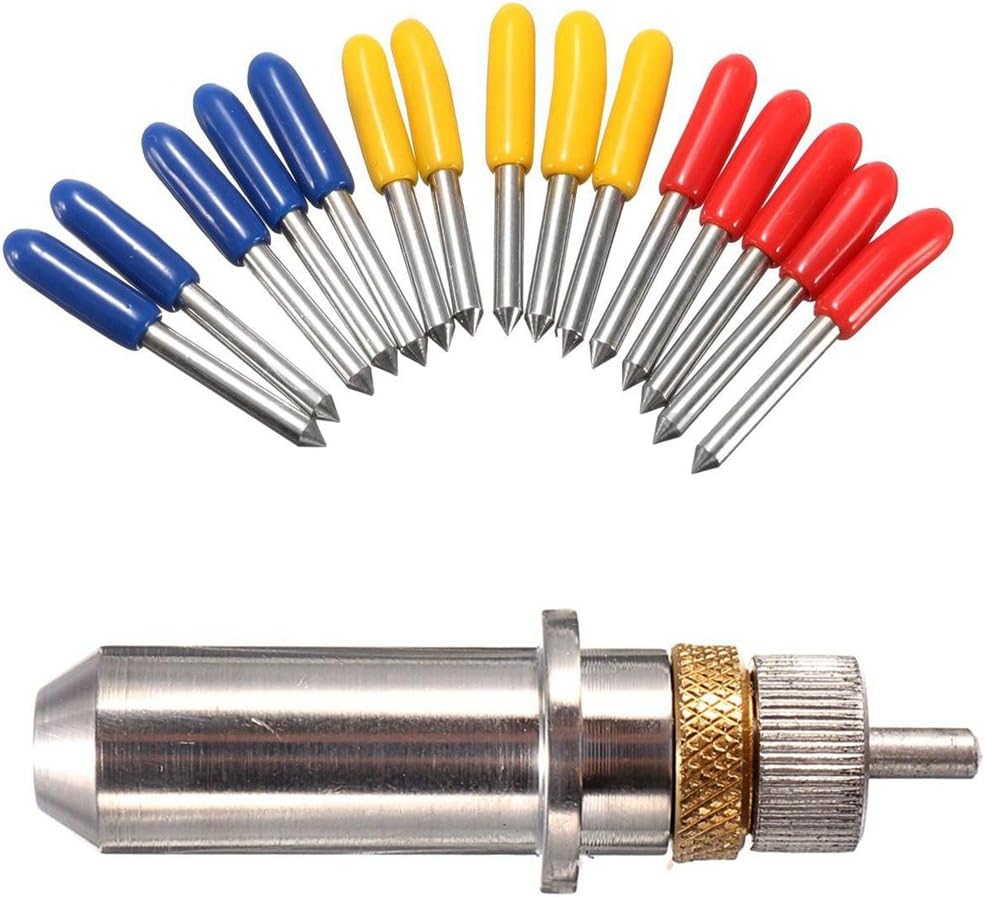 GAOHOU 15pcs 30/45/60 Degree Vinyl Cutter Blade for Roland Cutting Plotter with Blade Holder - Tool Accessories Drill Bits - 15 x Blades for Cutting Plotter: Electronics