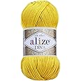 Alize Diva Silk Effect 100% Microfiber Acrylic Yarn 1 Ball skeins 100gr 383yds Color (110 - Yellow)