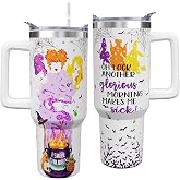 bchiijds Halloween Witch Tumbler with Handle 40 oz, Halloween Cups Tumbler | Halloween Tumblers with Straw Witch Cup Gifts for Adults Women, Stainless Steel, Insulated, Water Bottle, Travel Mug