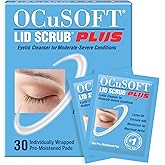 OCuSOFT Lid Scrub PLUS - Pre-Moistened Leave-On Eyelid Wipes for Moderate to Severe Conditions - Moisturizing Eyelid Cleanser for Maximum Relief - 30 Count