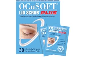 OCuSOFT Lid Scrub PLUS - Pre-Moistened Leave-On Eyelid Wipes for Moderate to Severe Conditions - Moisturizing Eyelid Cleanser for Maximum Relief - 30 Count