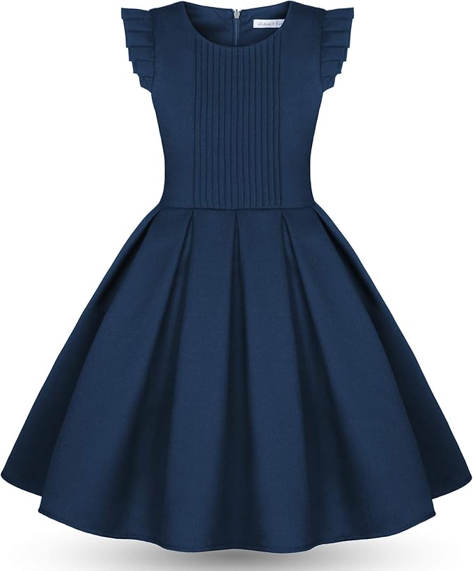 Girls Junior Teen Blue Sleeveless Jumper Dress Formal Casual Official