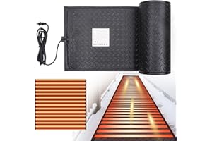 NujorWarm Snow Melting Mats for Roof Valley Walkways, Anti-Slip 120V Outdoor Heated Ice Removal, Roof Deicing System Black 19 in x 11.5 ft