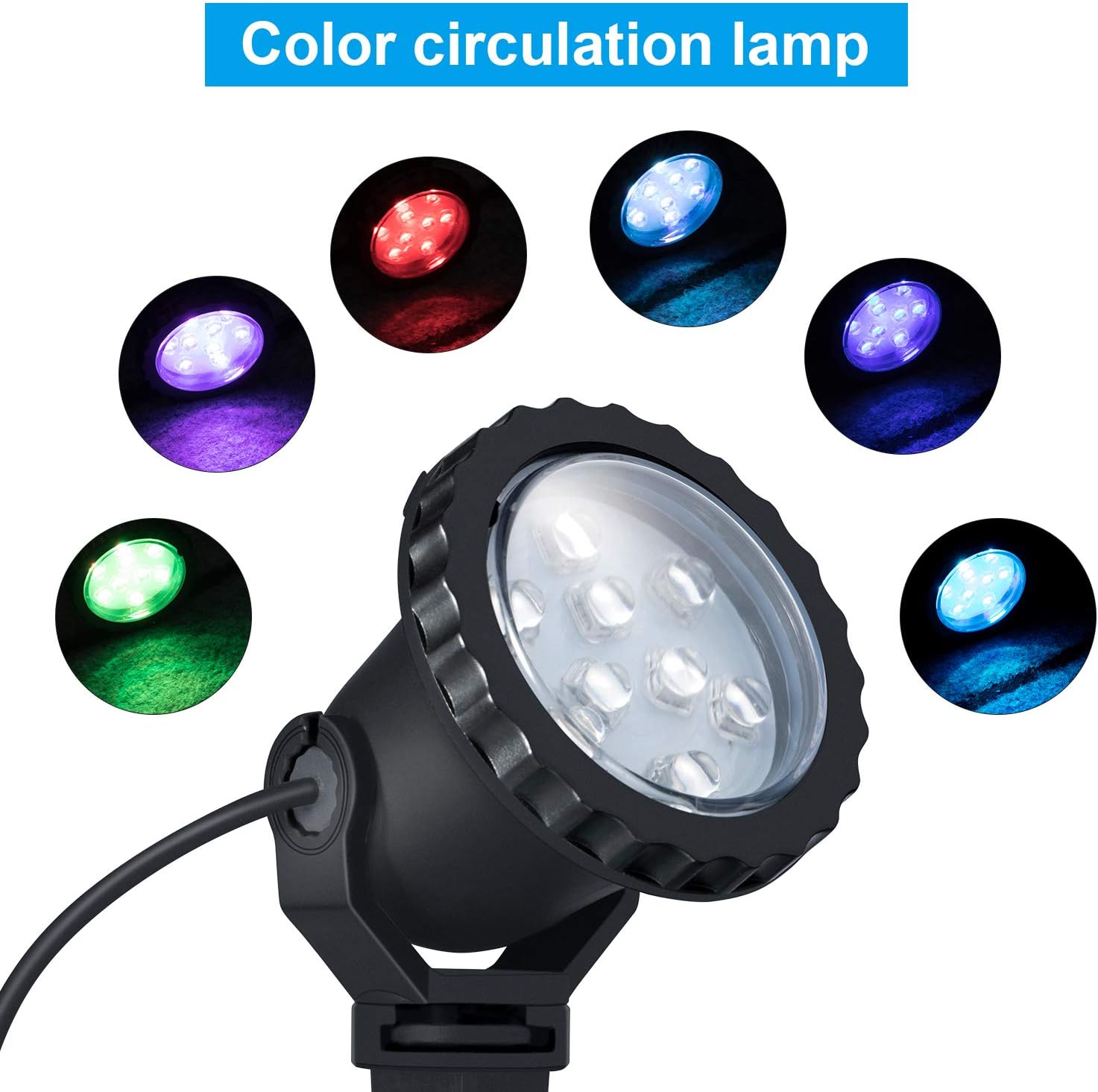 Color Changing LED Landscape Lights 12W Landscape Lighting IP66 Waterproof LED Garden Pathway Lights Walls Trees Outdoor Spotlights with Spike Stand, Outdoor Landscaping Lights, 4 Pack - - 