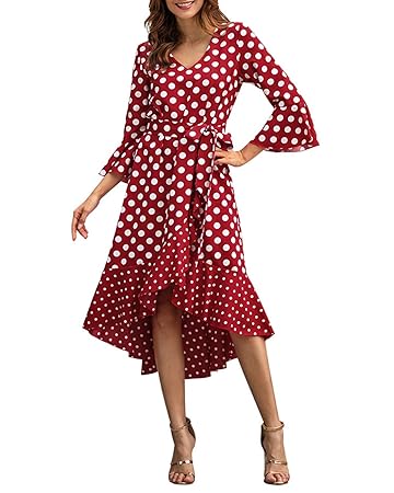 polka dot belted dress