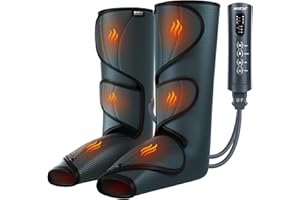 CINCOM Leg Massager with Heat and Compression, Legs Massage for Circulation and Pain Relief, Heating Calf Leg Air Compression Massager Help with Relief Edema