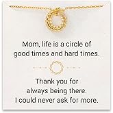 STORYJEWELLERY Sterling Silver Mom Necklace for Women, Mom Jewelry, Gifts for Moms, Birthday Gifts for Mother, 18K Gold Plated Circle Necklace, Necklaces for Women, 18K Gold Plated Leaf Jewelry