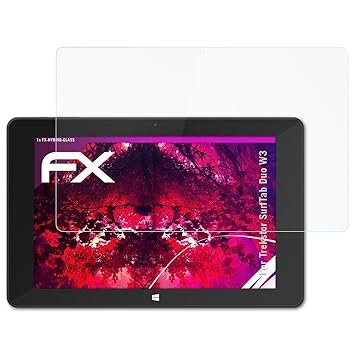atFolix Glasfolie kompatibel mit Trekstor SurfTab Duo W3 Panzerfolie, 9H Hybrid-Glass FX Schutzpanzer Folie