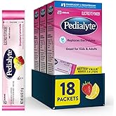 Pedialyte Electrolyte Powder Packets, Strawberry Lemonade, Hydration Drink, 18 Single-Serving Powder Packets