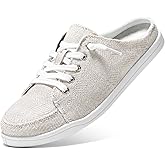 STQ Slip On Mule Sneakers Slide on Canvas Shoes Casual Blackless Orthopedic Shoes with Arch Support Warm Wood Beige Size 6.5