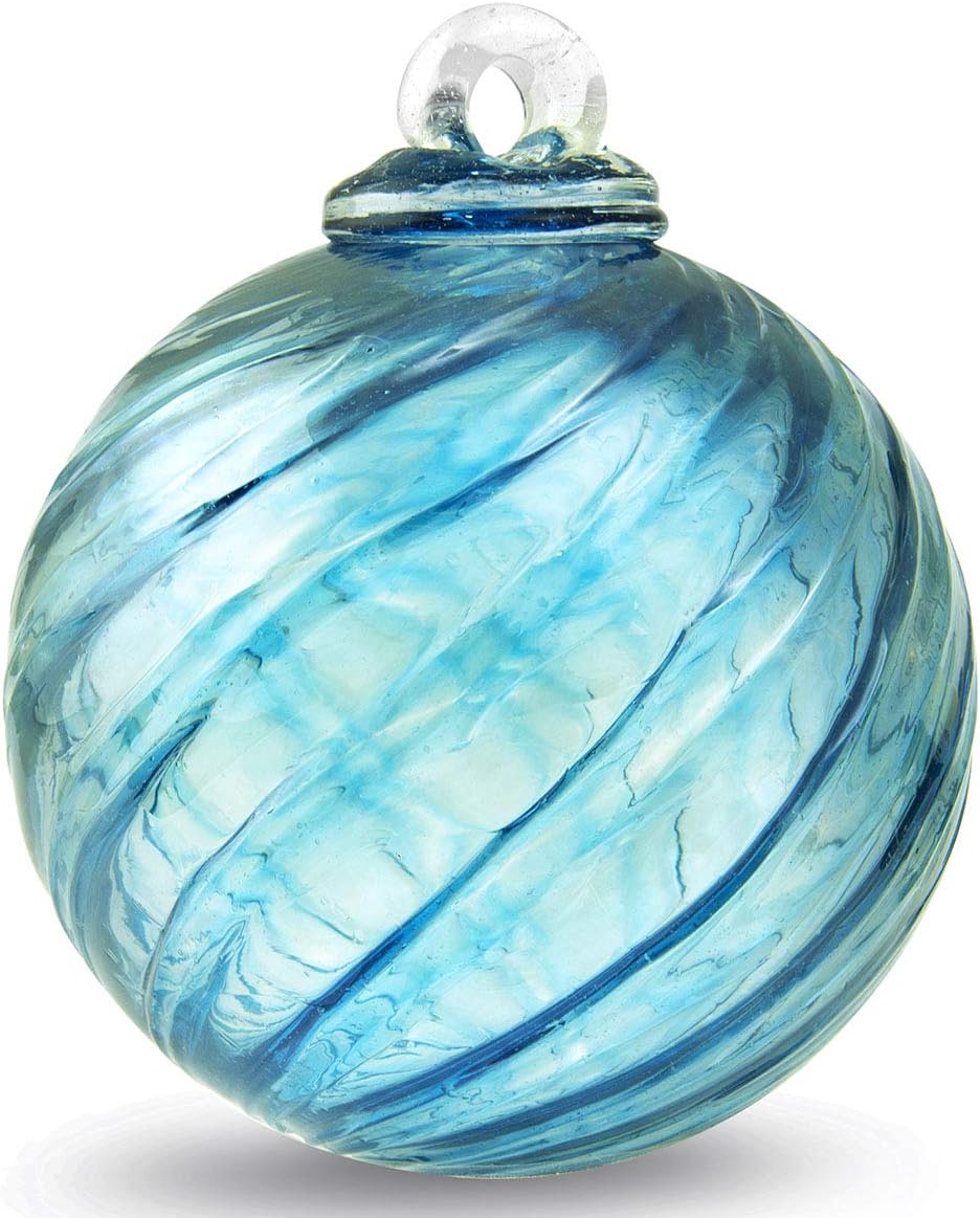 Friendship Ball Aqua Optic Iridized 4 Inch Kugel Witch Ball by Iron Art Glass Designs