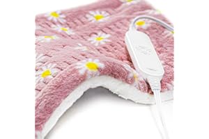 GOQOTOMO Flower Heating Pad for Back Pain Relief- 12" x 24"12 Heat Levels, 8 Timers Stay on, Machine Washable -F1224