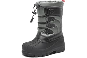 DREAM PAIRS Boys Girls Snow Boots Waterproof Outdoor Warm Cozy Anti-Slip Mid Calf Faux Fur Lining Winter Shoes for Little/Big Kids