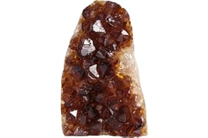dssmboom Natural Raw Citrine Crystal Cluster Mineral Specimen for Meditation and Chakra Balancing, Decorative Feng Shui Stone Citrine Geode Cluster for Wealth, 301g-400g