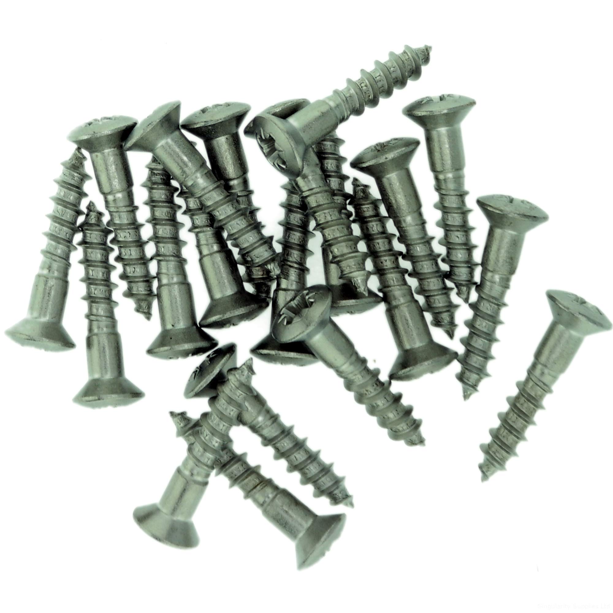 No.9 x 1.58 (4.5mm x 40mm) Pozi Raised Countersunk Wood Screw - Stainless Steel (A2) (Pack of 20)