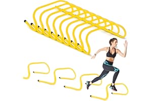 SUNYIWJIE 12 Pcs 6 Inch Agility Hurdles,Hurdles Training Equipment, Speed Hurdles for Jumping Racing PE Soccer Track Field Training Hurdle Indoor and Outdoor