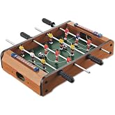 14 Inch Foosball Table, Wooden Soccer Game Tabletop, Mini Indoor Table Soccer Set for Game Rooms, Parties, Family Night