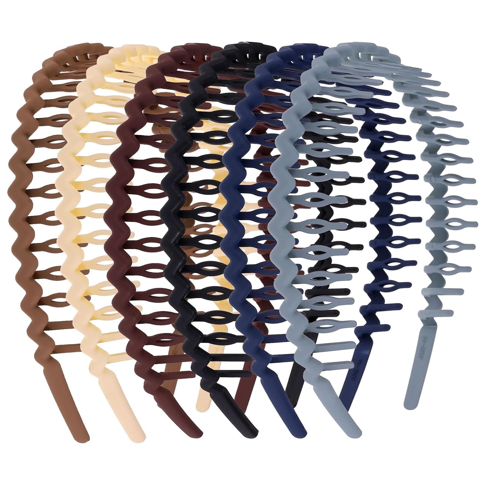6Pcs Multi-Style Teeth Comb Headbands Fashionable Wave Teeth Comb Headbands Non-Slip Shark Teeth Headband for Women Men Girls