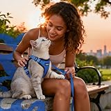 rabbitgoo Cat Harness and Lead Set XS Blue Reflective Escape Proof view 9