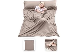 MongByYa Sleeping Bag Liner Lightweight Compact Sleeping Bag Sack Portable Clean Travel Sheet Camping Sleep Sheet for Backpacking Hotel Hiking