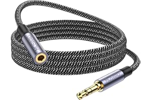 MOSWAG 3.28FT/1Meter 3.5mm Extension Cable Audio Male to Female Stereo Extension Adapter Nylon Braided Cord Compatible for Ho