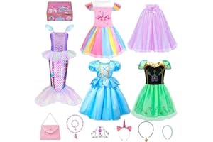 Meland Princess Dress Up - Dress Up Clothes for Girls with Toys,Christmas Birthday Gift for Toddler Girls 3,4,5,6,7,8 Years