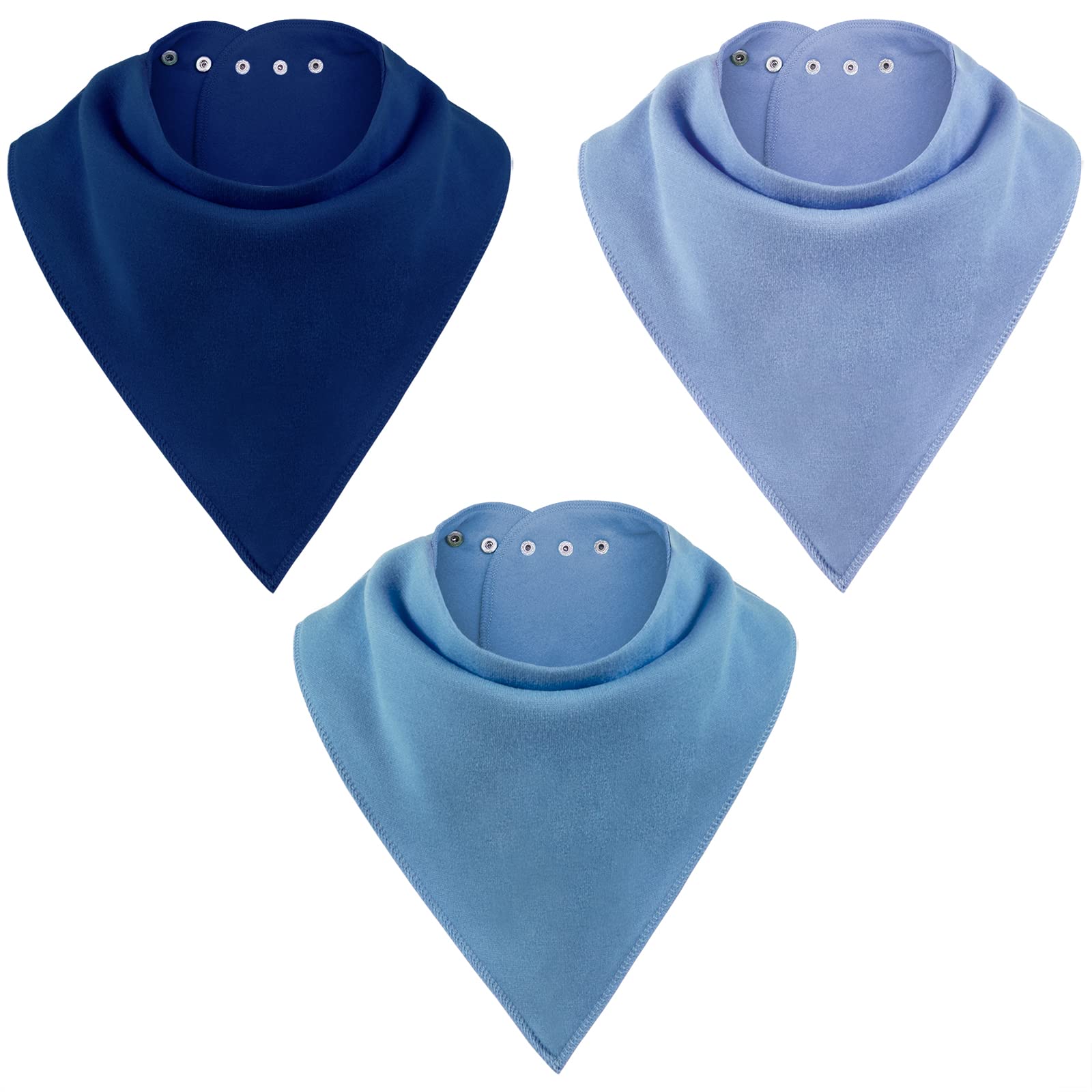 Photo 1 of Adult Drool Bib for Special Needs, 3 Pk Soft Absorbent Large Bandana Bibs Set for Kids 4+, Men Women, Teens & Adults, Special need bibs for Teens, Washable adult drool bibs 3 Blues Combo
