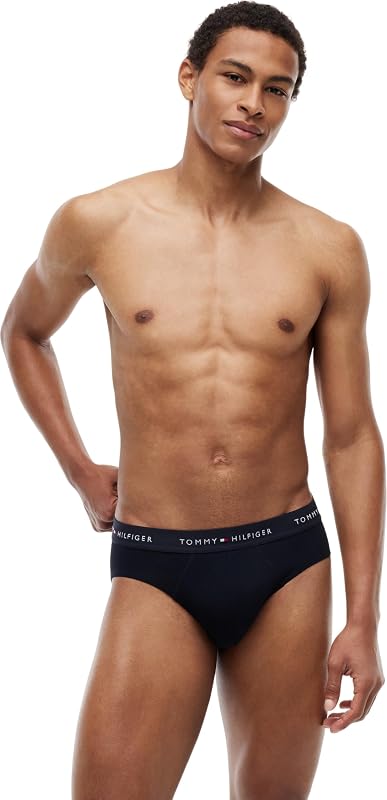 Calzoncillos Hip Briefs Pack de 3 Hombre con Logotipo en la Cintura, Multicolor (Des Sky/Primary Red/White), M
