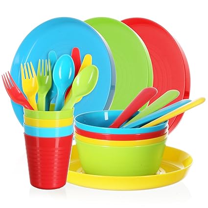 Cutlery 36 Pc Set Ikea Kalas Kids Plastic Party Tableware Bowls