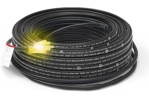 HEATIT PLSR1 12-feet 120V Industrial and Commercial Grade Self Regulating Heating Cable Long Term use Design, Heavy Duty, Wet
