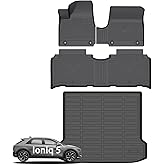 Wayhigh® Floor Mats & Cargo Liner for 2022-2024 Hyundai Ioniq 5 Fixed Center Console (Not fit 25 Ioniq 5), All Weather TPE Car Mats Waterproof Heavy Duty, Custom Fit for ioniq 5 Accessories