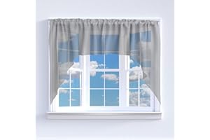 Zen Creative Designs Solid Sheer Organza Swag Window Valance Home Décor Bedroom Nursery Kitchen Window (Silver)