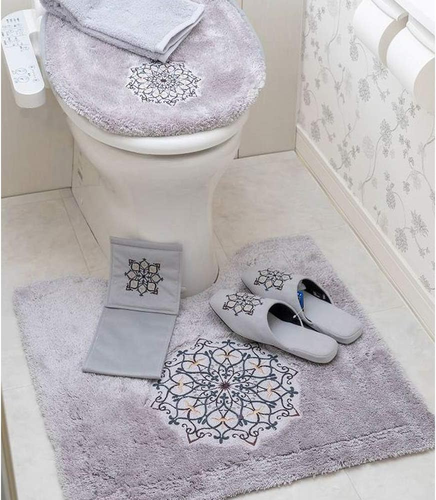Amazon ライトグレー ６５ｘ６５ｃｍ トイレマット5点セット アーバンインテリアにお勧め トイレマット タンクカバー ホーム キッチン オンライン通販